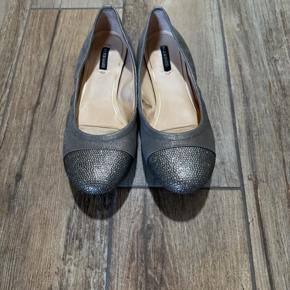 Alex Marie Glittery Silver and Gray Flats